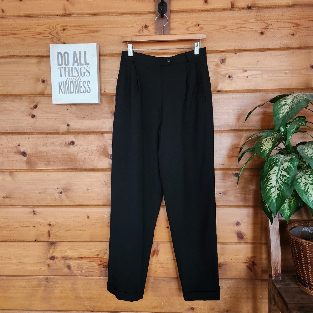 Austin Reed Straight Pants Pleated‎ Cuffed Vintage 100% Worsted Wool Sz 10 X 30"